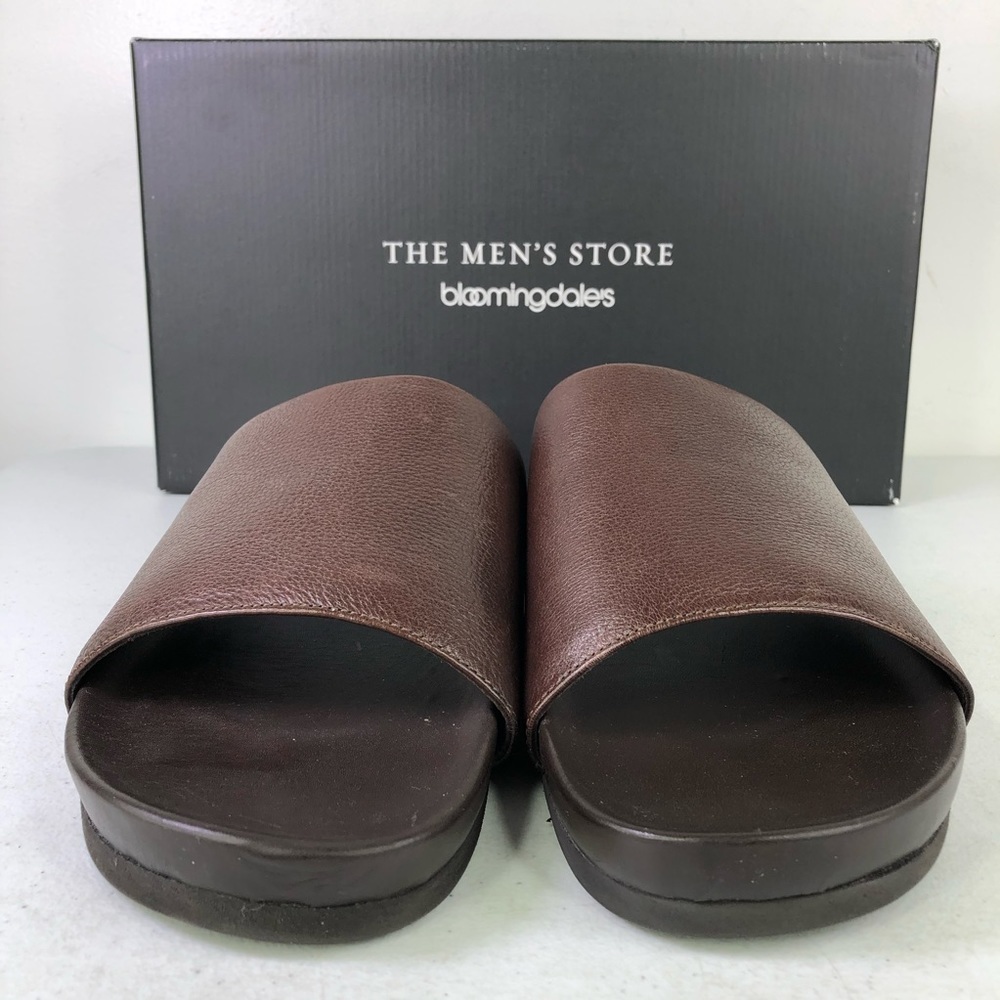 The Men’s Store Bloomingdales Smith Slide Brown Sandals - Picture 4 of 9